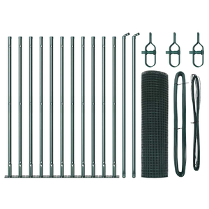 Kerítés Oszlop Készlet 2 db Zöld Fém 25 x 0.5 m Tartós