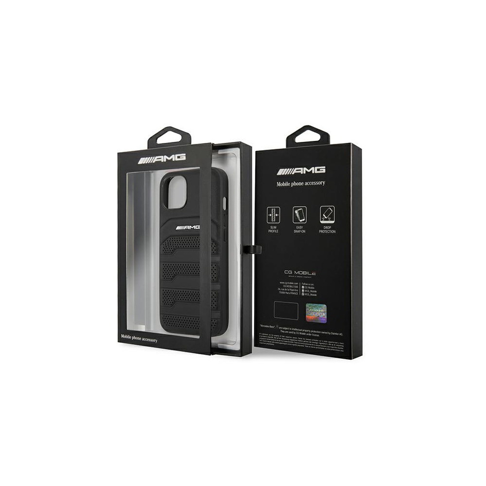 AMG Apple iPhone 14 Plus Dombornyomott Hátlapvédő Tok - Fekete (AMHCP14MGSEBK)