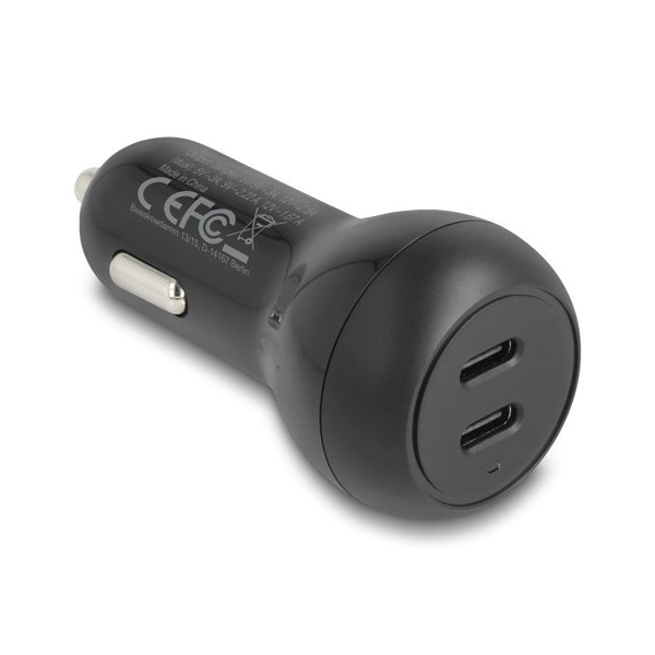 Delock autós töltő 2 x USB Type-C PD 3.0 40 W (64330)