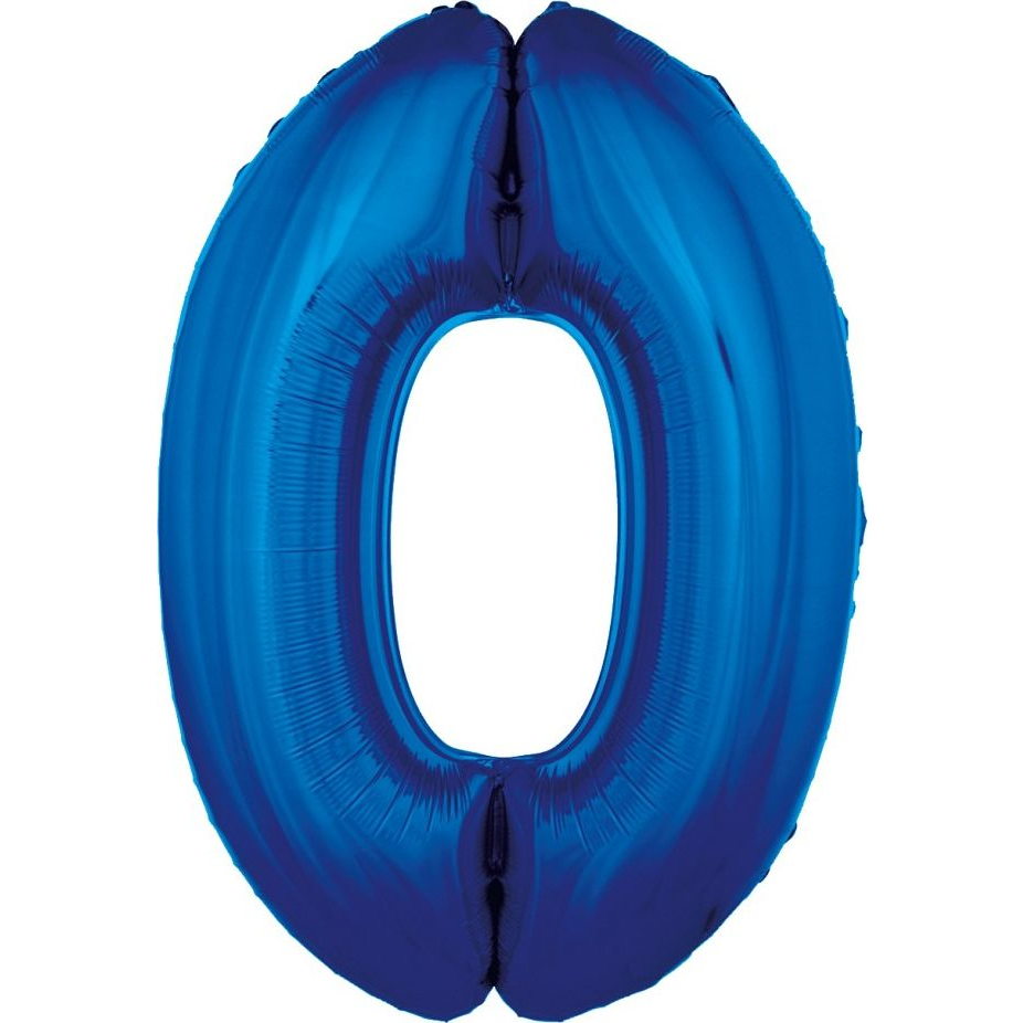 Szám Fólia Lufi - 92 cm, 0-ás, Kék (FG-C85N0)