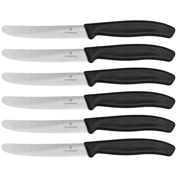 Victorinox Swiss Classic Asztali étlkező kés készlet - Fekete (6db / csomag)