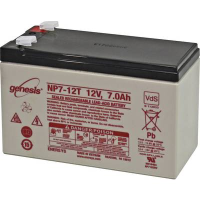 EnerSys Genesis NP7-12-WT Ólomakku 12 V 7 Ah Ólom-vlies (AGM) (Sz x Ma x Mé) 151 x 100 x 65 mm 6,35 mm-es laposérintkezős dugó Karbantartásmentes, VDS (NP7-12-WT)