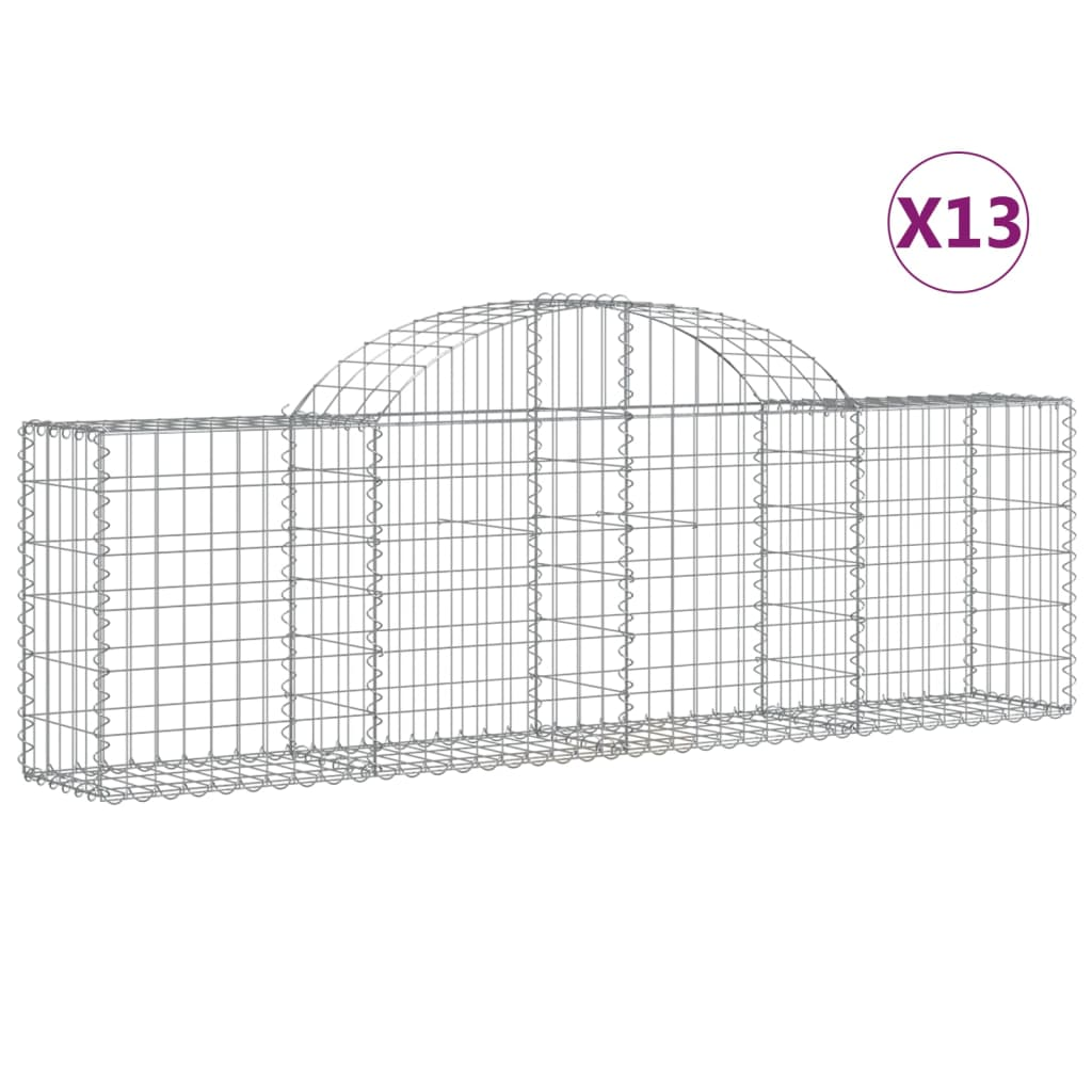 13 db íves horganyzott vas gabion kosár 200x30x60/80 cm (3146079)