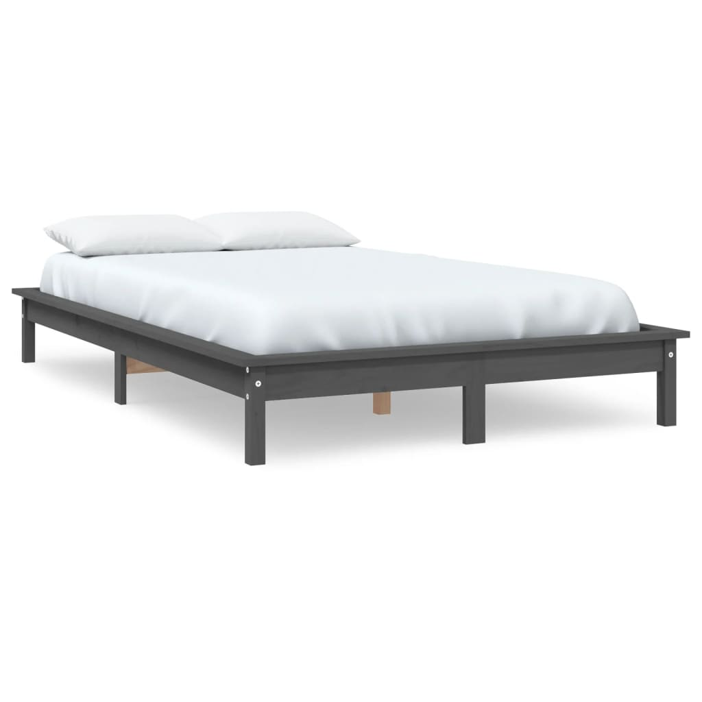 szürke tömör fenyőfa ágykeret 180 x 200 cm (6FT Super King) (820558)