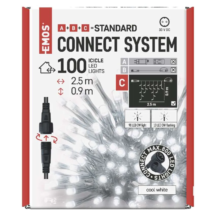 Emos D1CC02 LED Kül-/beltéri fényfüzér 2.5m - Hideg fehér (D1CC02)