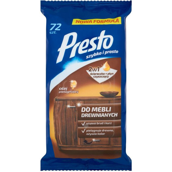 Presto Bútorápoló nedves törlőkendő 72 db/csomag  (C30131)