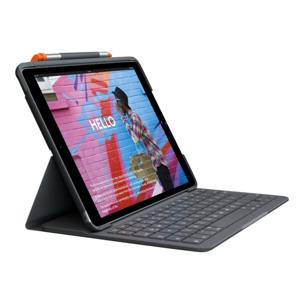 Logitech Slim Folio QWERTY US International Bluetooth Grå