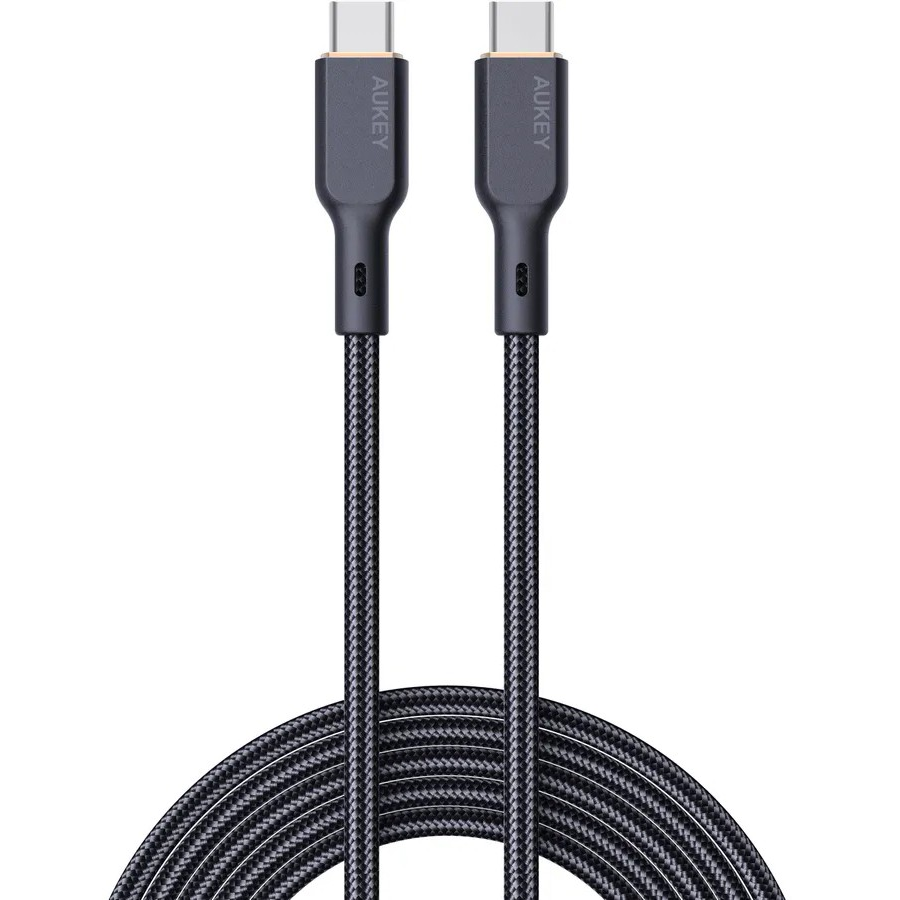 AUKEY CB-KCC102 USB-C apa - USB-C apa 2.0 Adat és töltőkábel - Fekete (1.8m) (CB-KCC102)