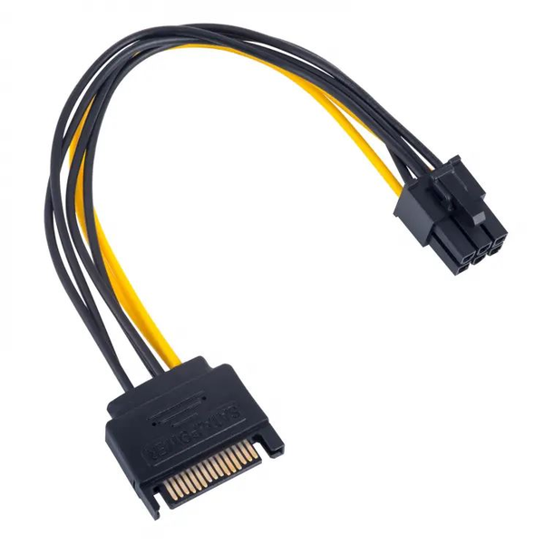 Kabel adaptér Akyga AK-CA-30 SATA (M) - PCI-Express 6-pin (F) 0,15m