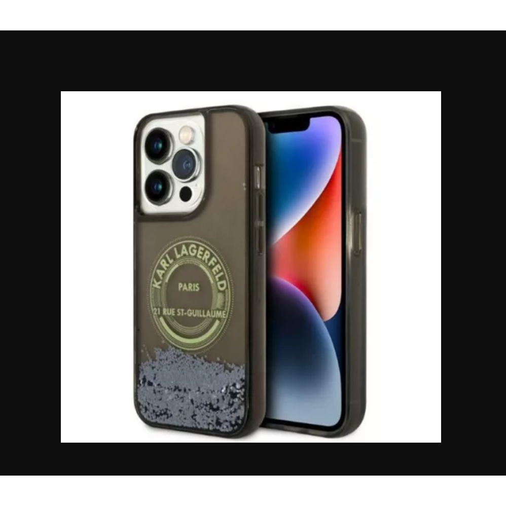 Karl Lagerfeld Apple iPhone 14 Pro Hátlapvédő Tok - Fekete (KLHCP14LLCRSGRK)