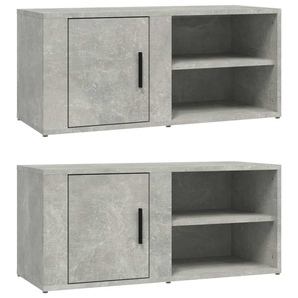 2 db betonszürke szerelt fa TV-szekrény 80x31,5x36 cm (819445)
