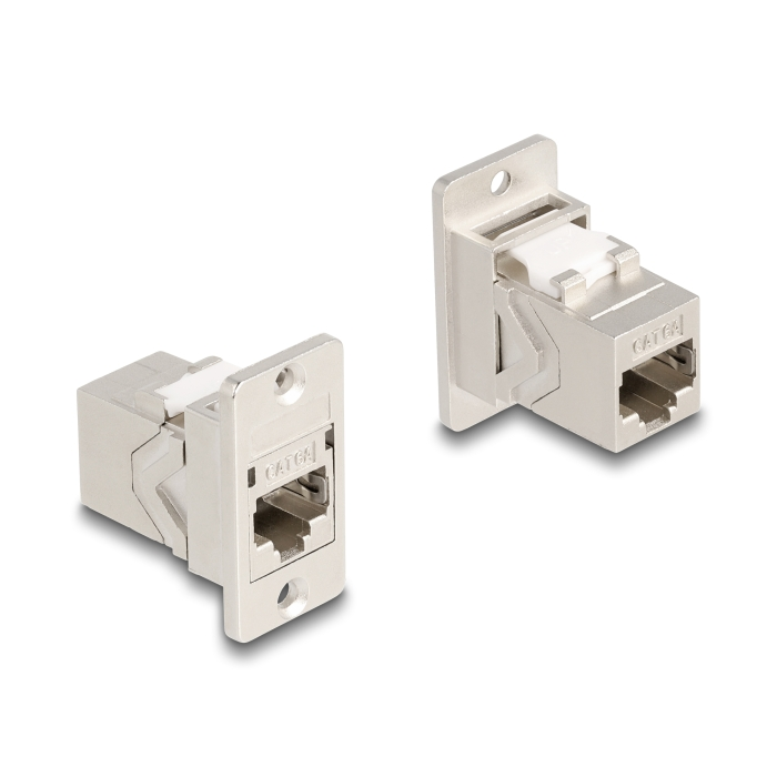Delock Panel tartó RJ45 Keystone modul kapcsoló anya - anya Cat.6A fém kúpos (67163) (67163)