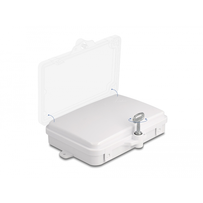 Delock Optikai szál elosztó doboz beltéri és kültéri használatra IP65 vízálló, zárható 6 portos fehér (87901) (87901)