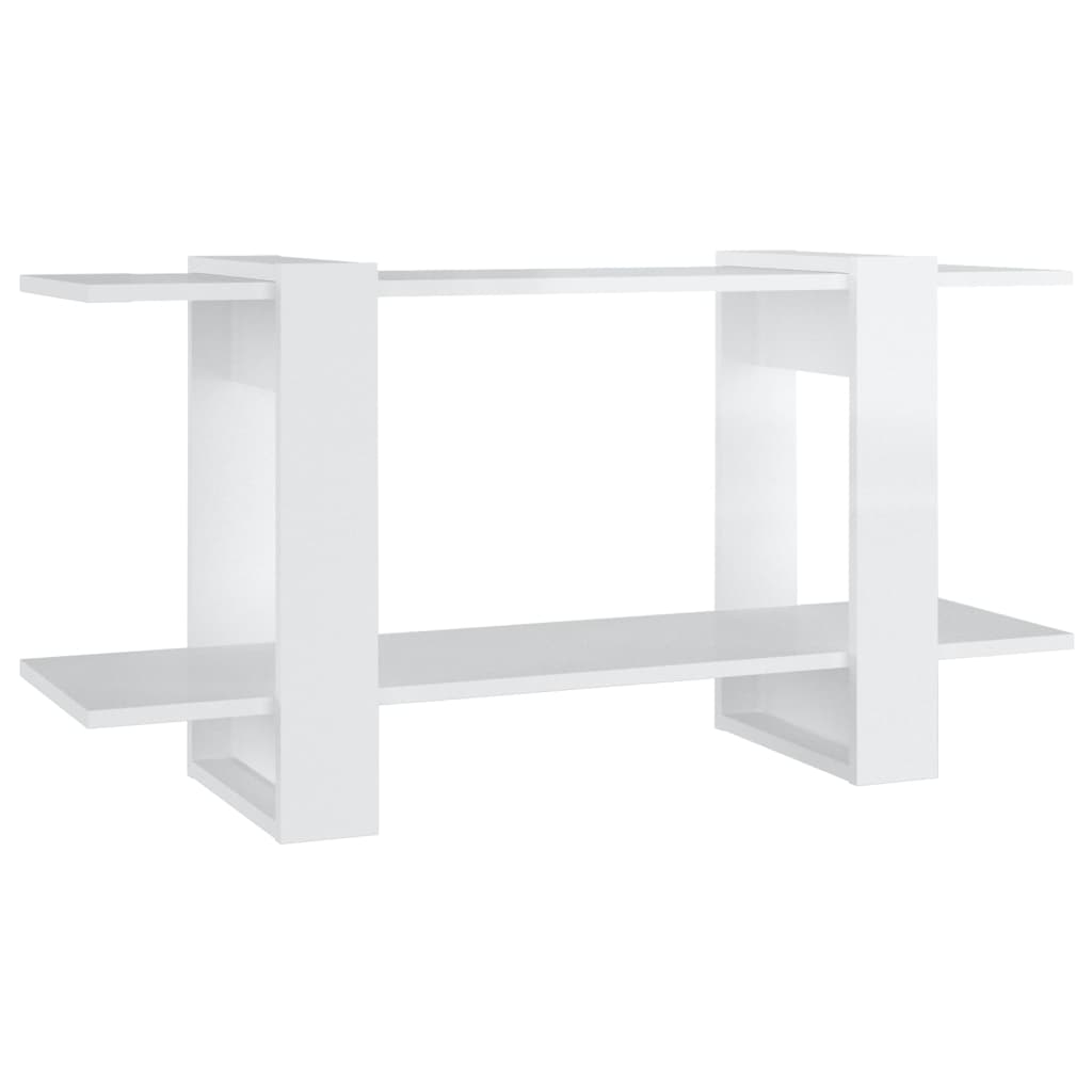 fehér magasfényű szerelt fa könyvszekrény 100 x 30 x 51 cm (811562)