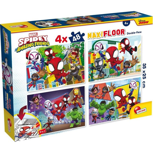Marvel Spidey 2 az 1-ben maxi 4x48db-os puzzle és színező 35x25cm - Lisciani