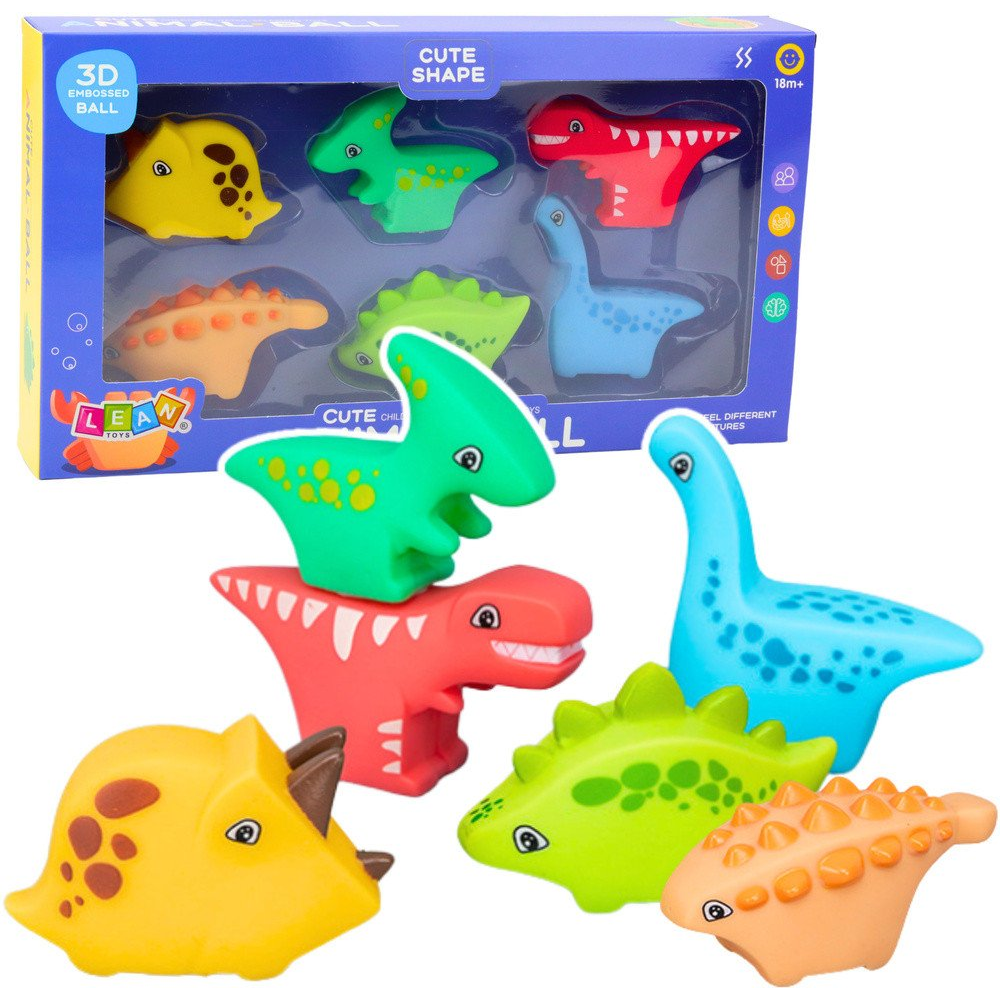 Fürdőjáték Készlet Gumidinoszauruszok Színes 6db 22854