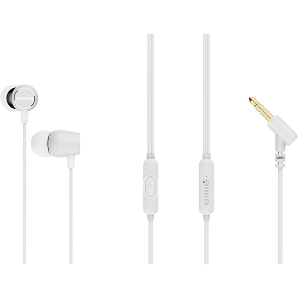 Aiwa ESTM-30WT vezetékes mikrofonos fehér fülhallgató (ESTM-30WT)