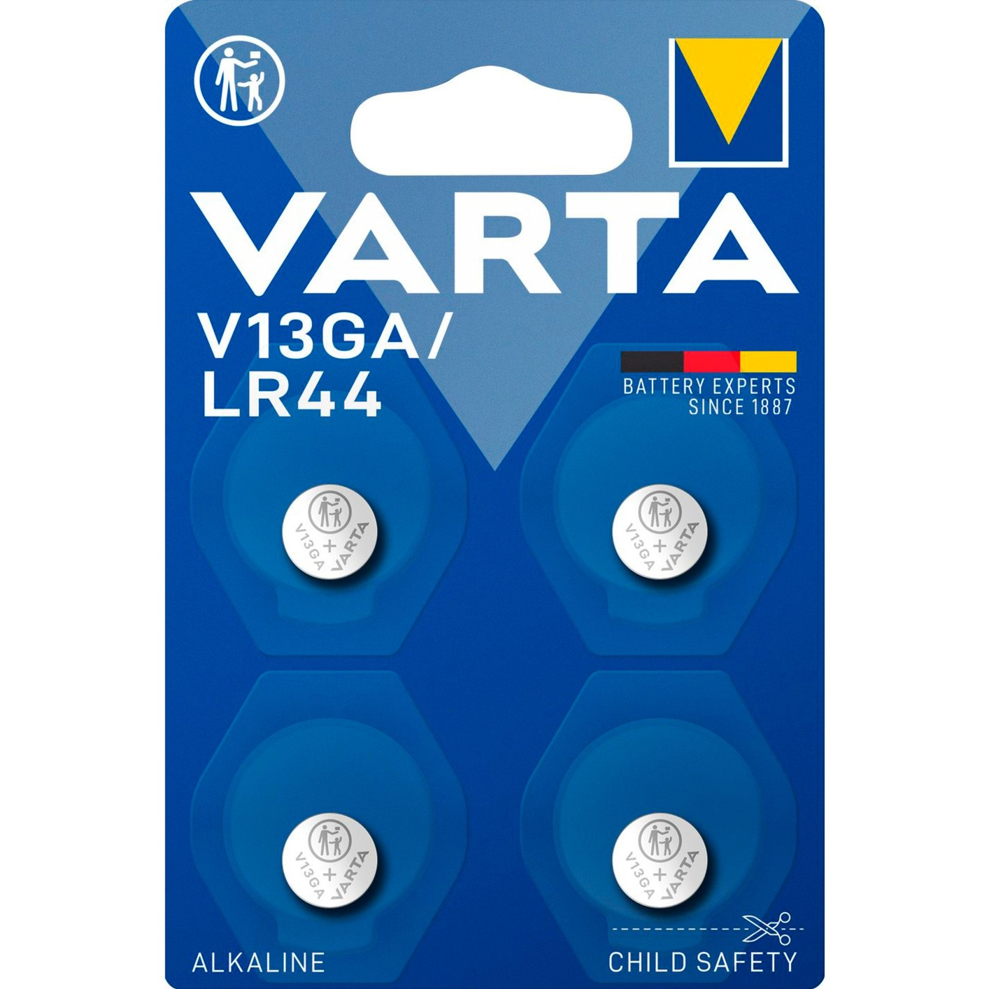 VARTA V 13GA LR 44 Alkáli Gombelem 1.5V (4db / csomag) (04276101404)