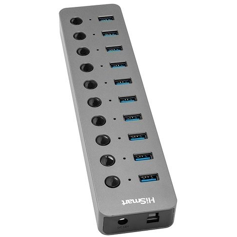 Adapteris USB Type-A 3.0 - 10 x USB 3.0 su jungikliais