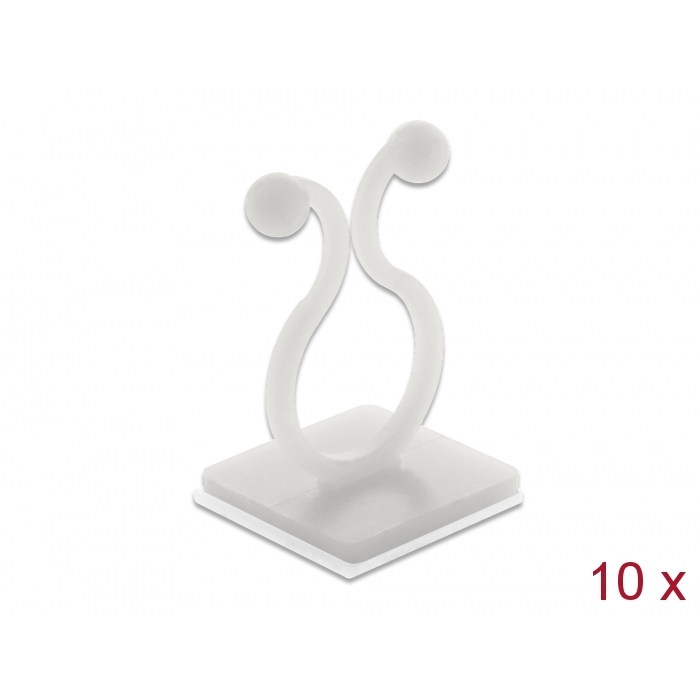 Delock kábel kötegelő öntapadó alappal 10db fehér (60175) (delock60175)