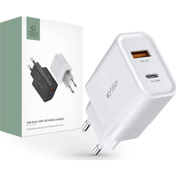Ładowarka Tech-Protect 1x USB-A 1x USB-C 3 A (9589046926792)