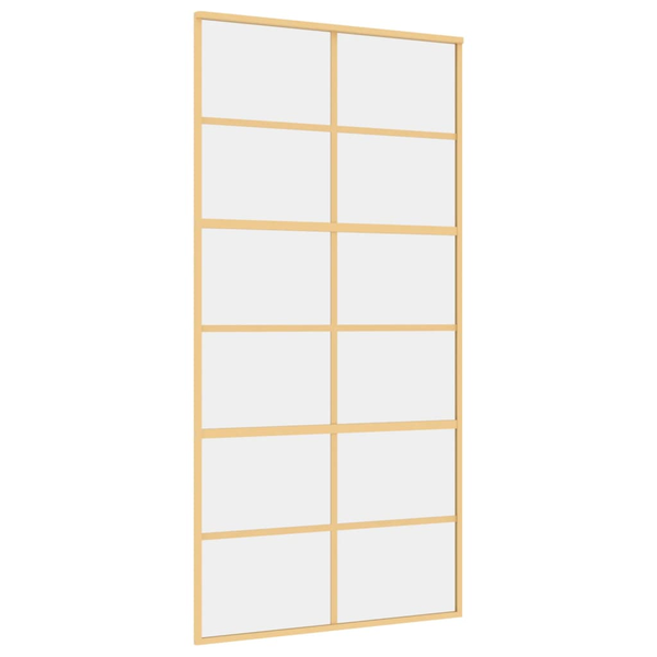 aranyszínű átlátszó ESG üveg és alumínium tolóajtó 102,5x205 cm