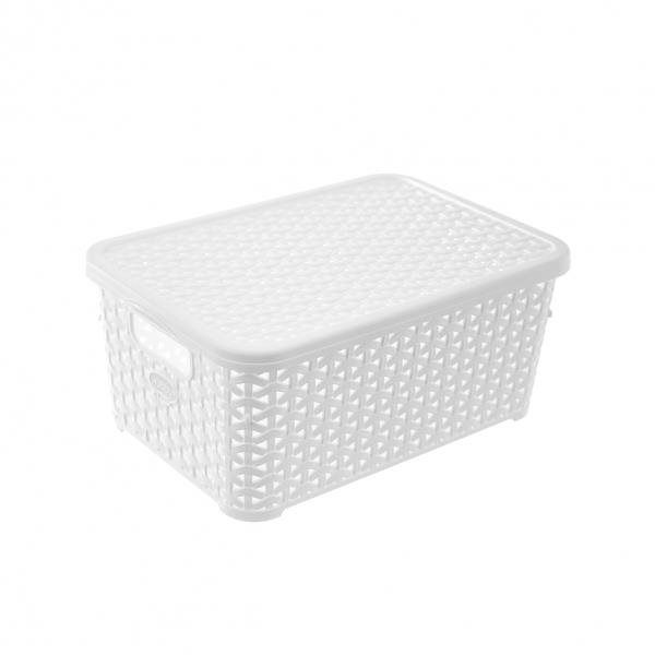 Orion Műanyag doboz fedéllel RATAN 6 l fehér (154028)