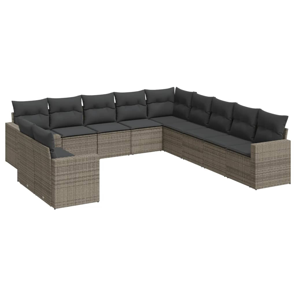11 részes szürke polyrattan kerti ülőgarnitúra párnákkal (3251527)