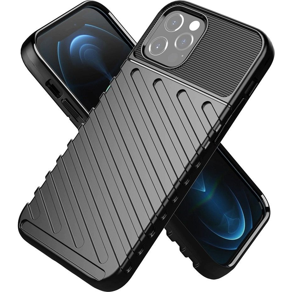 Forcell Thunder hátlap tok Apple iPhone 12 Pro Max, fekete (5903396123795)