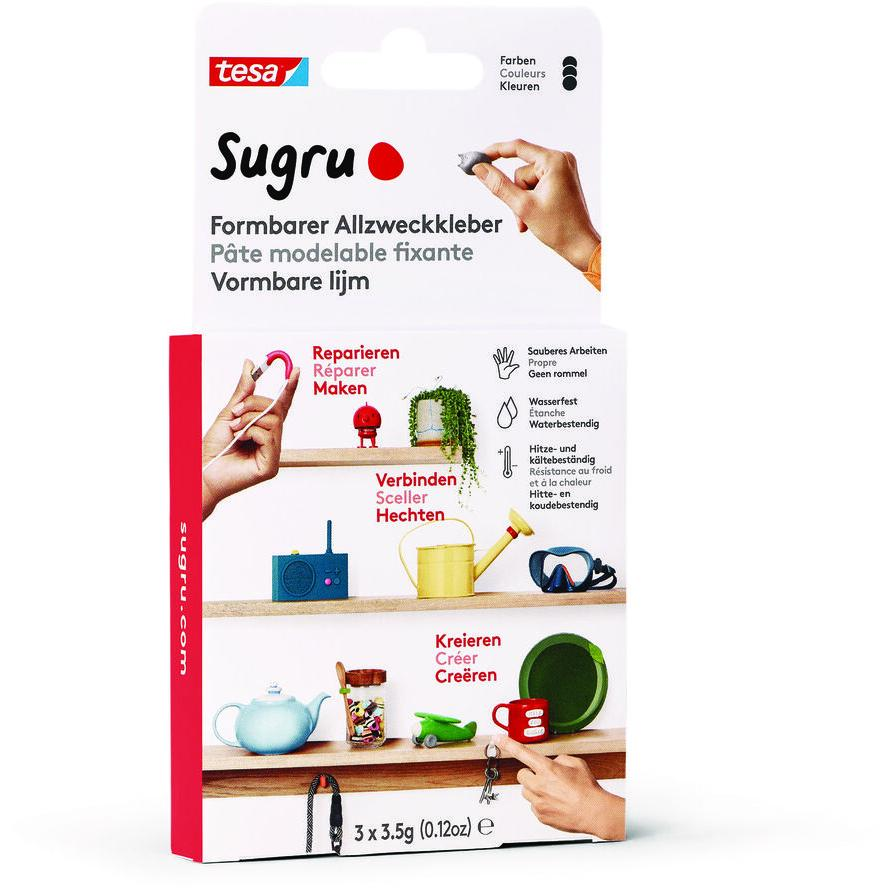Tesa Sugru formbarer Allzweckkleber 3er Schwarz (41235-00001-00) (41235-00001-00)
