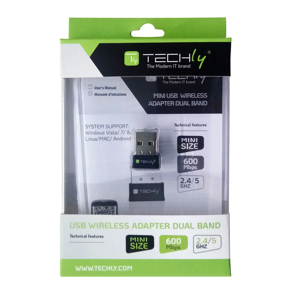 Techly I-WL-USB-600TY netværkskort WLAN 583 Mbit/s