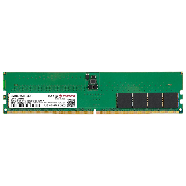 Transcend JM4800ALE-32G JetRam DDR5, 32GB, U-DIMM, 4800 Mhz, 2Rx8, 2Gx8, CL40, 1.1V