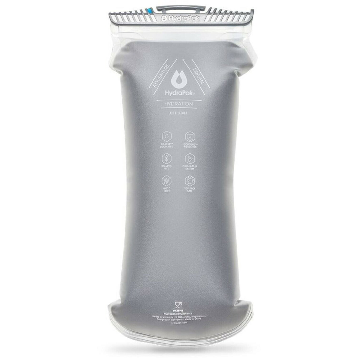 Hydrapak Velocity IT Műanyag Összezsugorítható Kulacs 2000ml - Világosszürke (HYAS382N)