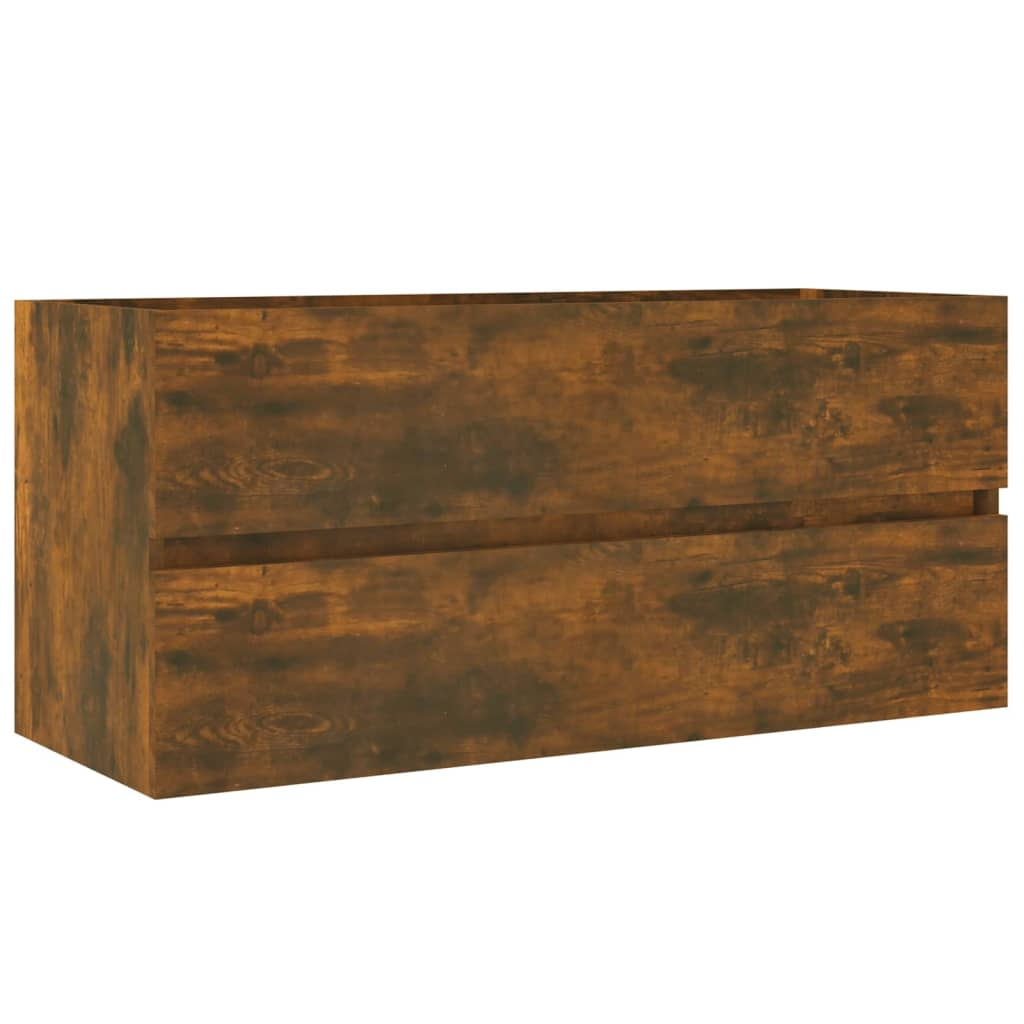 füstös tölgyszínű szerelt fa mosdószekrény 100 x 38,5 x 45 cm (815657)