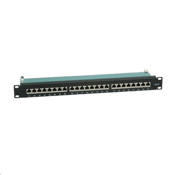Value STP CAT6e 24port patch panel fekete (26.99.0353-5) (26.99.0353-5)