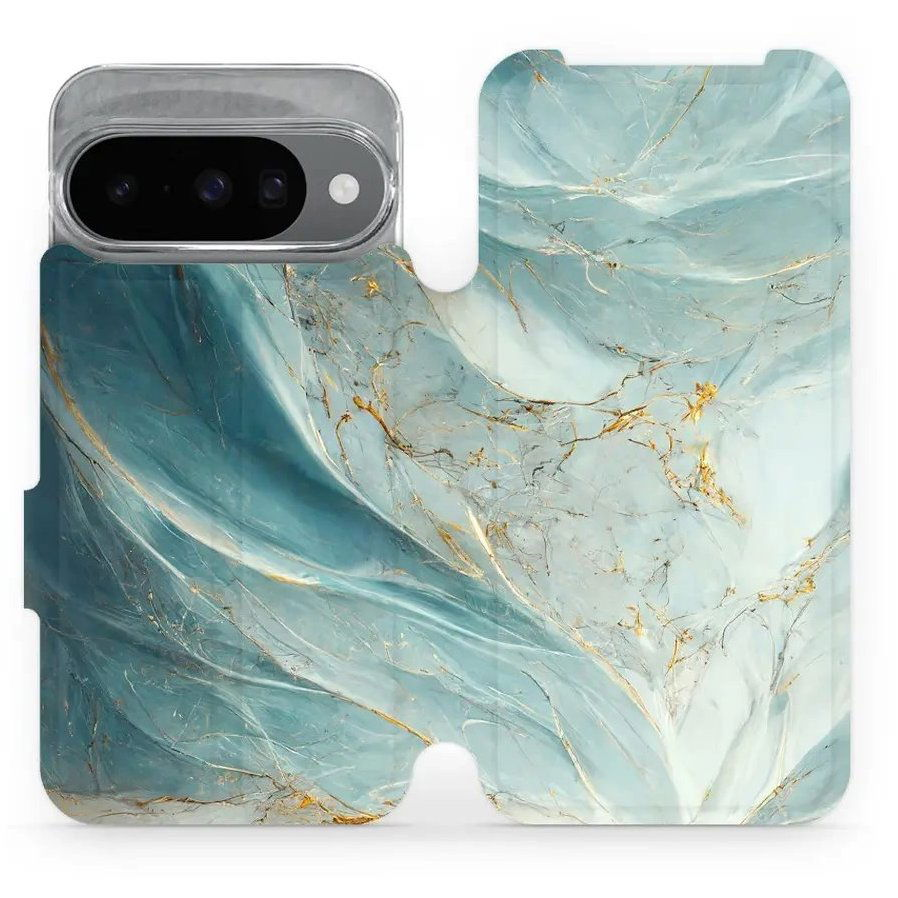 Mobiwear Flip Google Pixel 10 zöldes márvány tok (5907861259248)