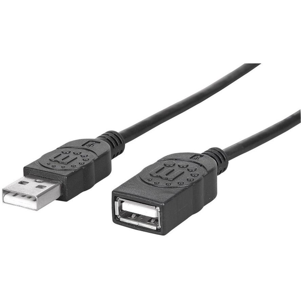 Manhattan 308519 καλώδιο USB USB 2.0 1 m USB A Μαύρος (Μαύρο)