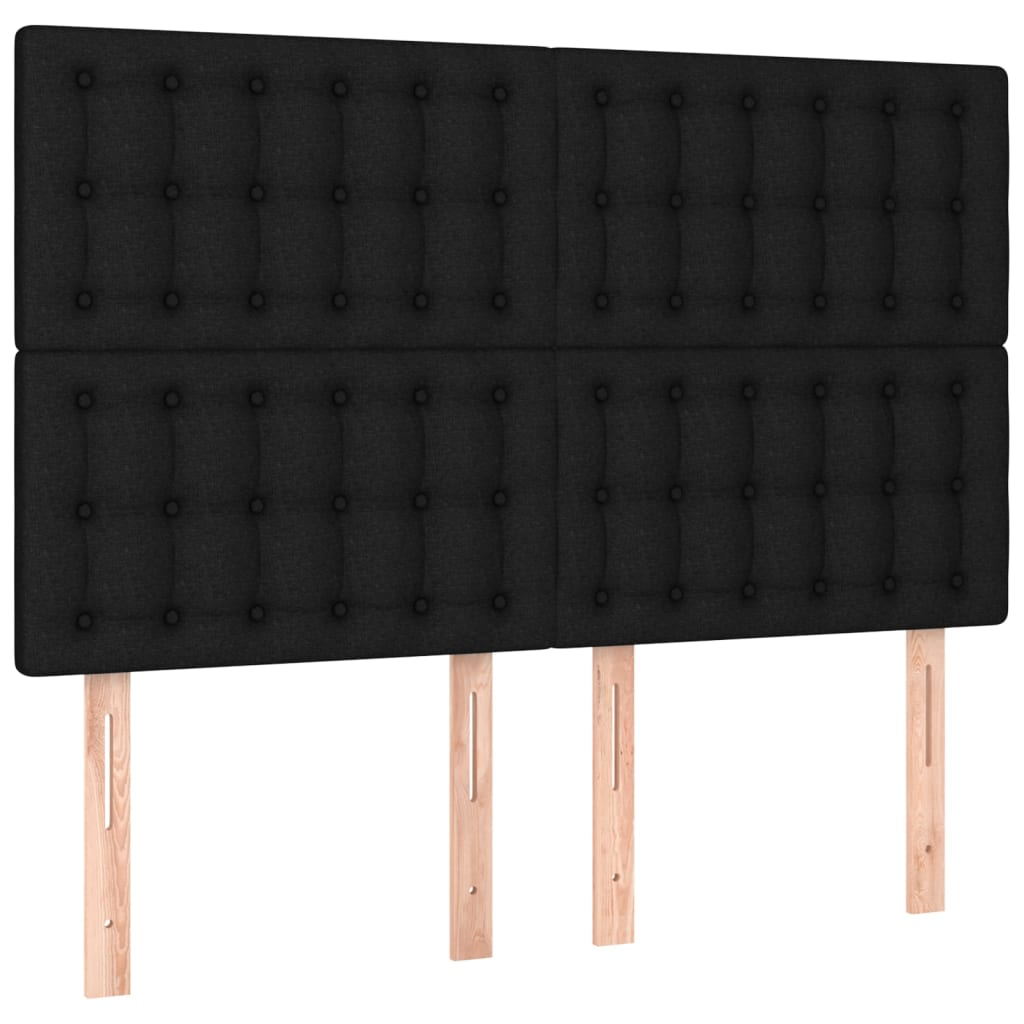 4 db fekete szövet fejtámla 72 x 5 x 78/88 cm (3116766)