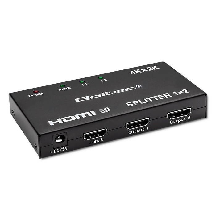 Qoltec 51796 HDMI Splitter (1 PC - 2 Kijelző) (51796)