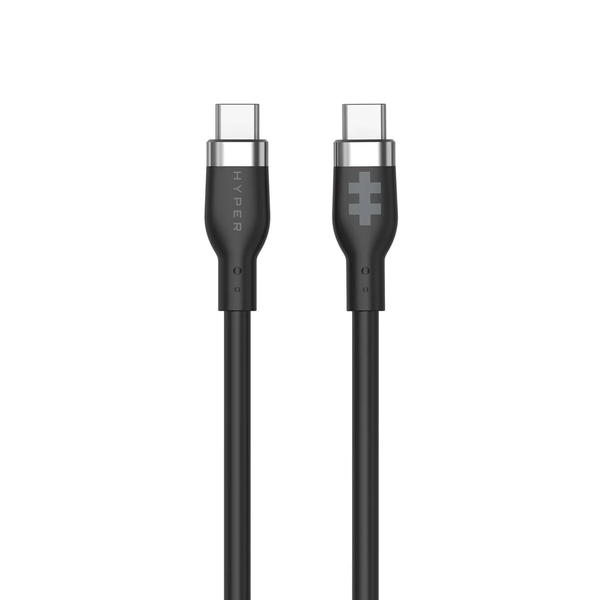 Hyper кабел за данни и зареждане, USB Type-C към USB Type-C, бързо зареждане 240W PD, трансфер на данни 480Mbps, дължина 2M, черен