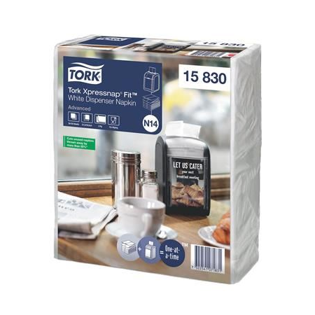 Tork Xpressnap Fit adagolós szalvéta N14 rendszer 2 rétegű, 21,3x16,5cm (720 db/csomag) fehér (15830) (T15830)