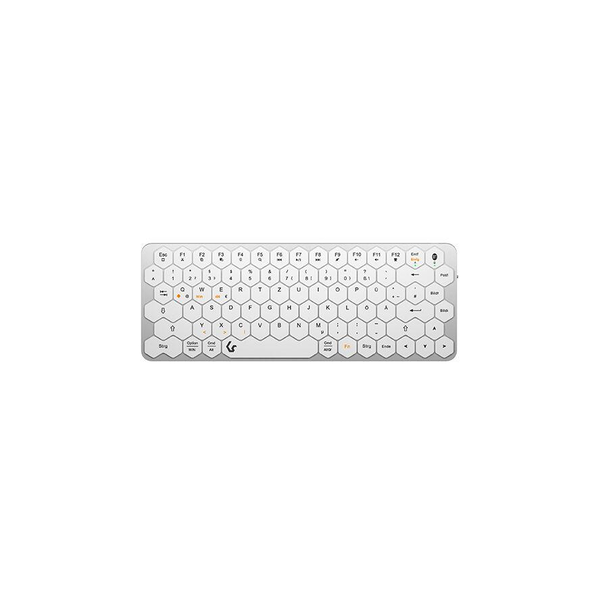 KeySonic KSK-5020BT-S klávesnica Kancelária Bluetooth QWERTZ Nemecký Hliník, Biela