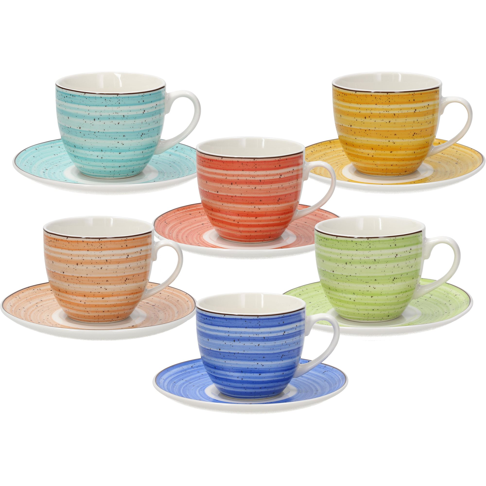 Tognana KALEIDO teáscsészekészlet csészealjjal, 6 db, 200 ml (IR68502M145)