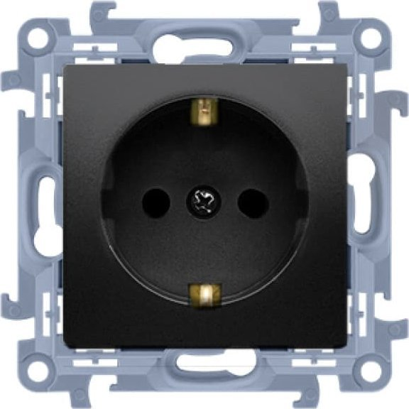  Kontakt-Simon Gniazdo wtyczkowe Kontakt-Simon Simon 10 CGSZ1.01/49 Schuko pojedyncze moduł 16A, 250V~, zaciski śrubowe czarny mat