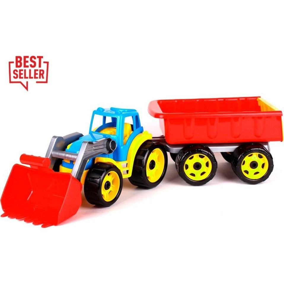 MTS Műanyag Traktor Utánfutóval - 65 Cm, Többféle (TEH3688)