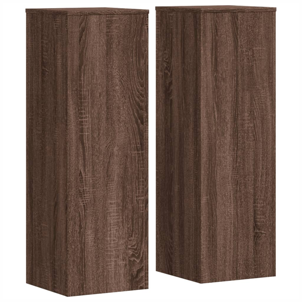 Suporturi plante 2 buc. stejar maro 33x33x100 cm lemn prelucrat