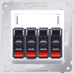  Kontakt-Simon Gniazdo głośnikowe SIMON54 poczwórne biały - DGL34.01/11