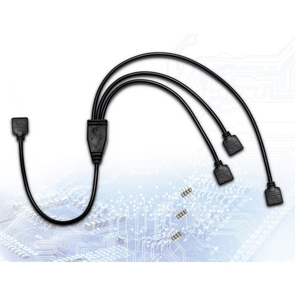 INTER-TECH RGB elosztó 3-as fekete Y-kábel belső 48cm 88885466