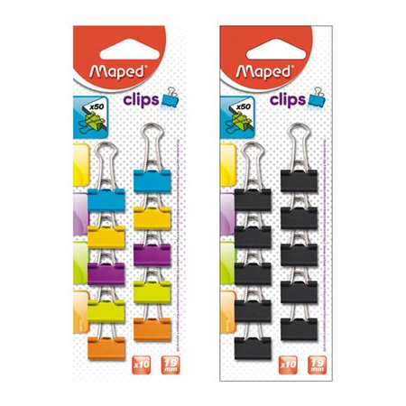 Maped 19 mm Bindercsipesz - Vegyes színek (10 db / csomag) (036102)