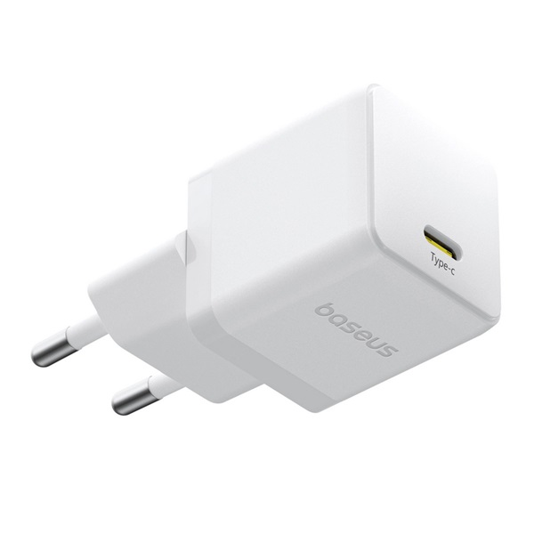 Baseus PALM hálózati töltő Type-C aljzat (20W, PD gyorstöltő 3.0) FEHÉR (P10111602213-00)